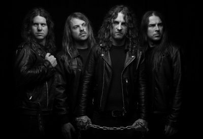 MELBOURNE, AUSTRALIA - FEBRUARY 12TH 2013;Members of Airbourne pose for portraits on Wednesday 12th February 2013 in Melbourne Australia. (Photo by Martin Philbey) *** Local Caption ***Airbourne