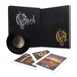 Book of Opeth, the Signature Edition box set, showing limited edtion book, prints and vinyl EP. Only 500 copies worldwide.