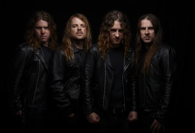 MELBOURNE, AUSTRALIA - FEBRUARY 12TH 2013;Members of Airbourne pose for portraits on Wednesday 12th February 2013 in Melbourne Australia. (Photo by Martin Philbey) *** Local Caption ***Airbourne