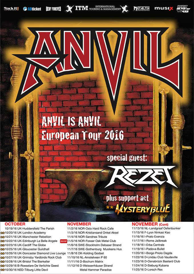 Anvil – Rebellion, Manchester, 21/10/2016