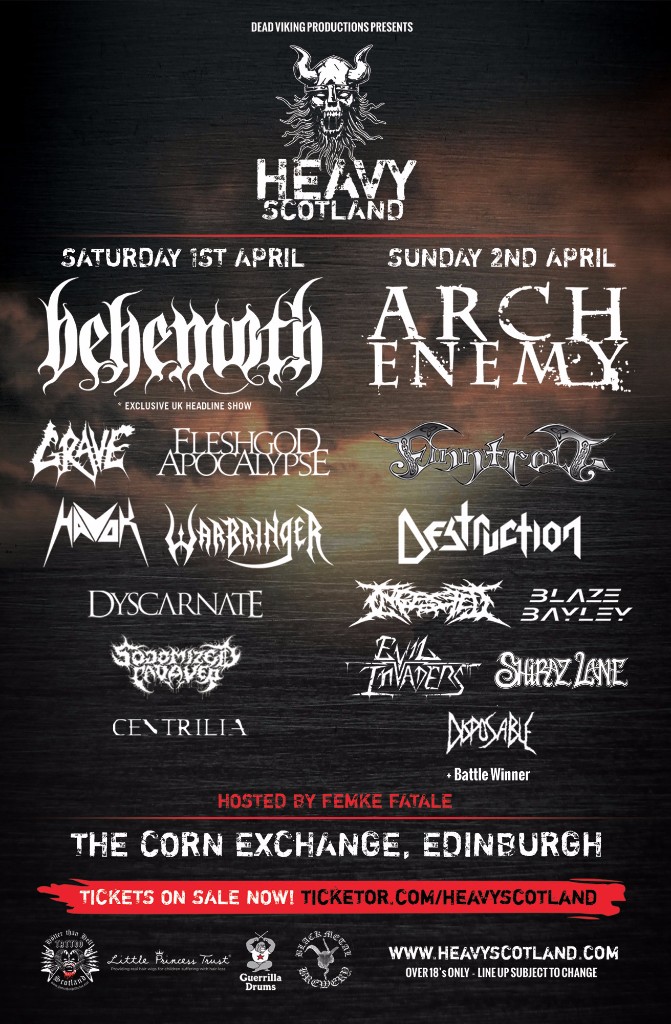 HEAVY SCOTLAND (Arch Enemy/Behemoth) announces day splits and after party