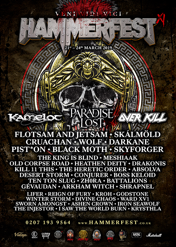 HAMMERFEST XI ANNOUNCES ITS SATURDAY HEADLINER PLUS ANOTHER 18 METAL MASTERS