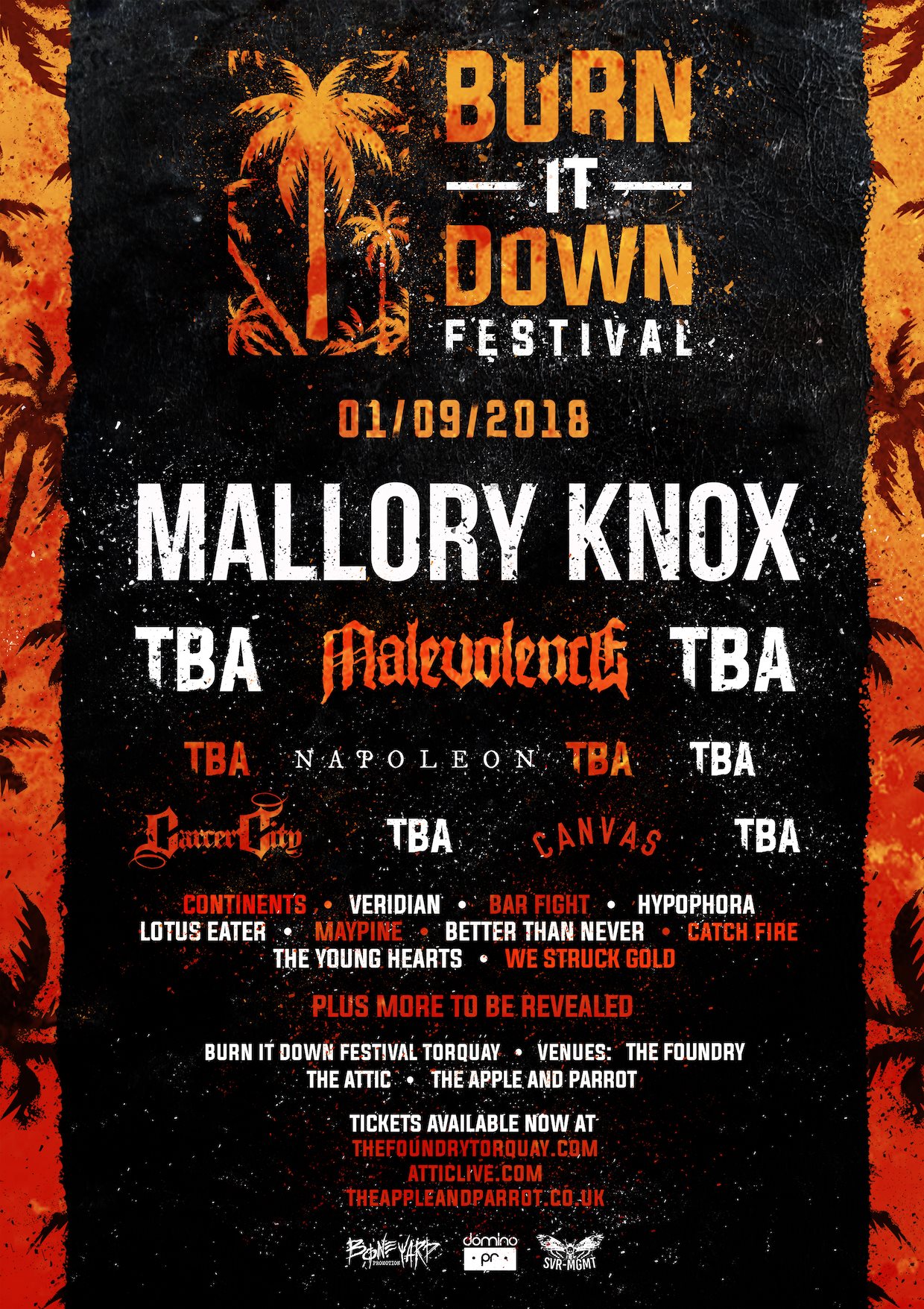 BURN IT DOWN FESTIVAL announce first line up addition of 2018 All