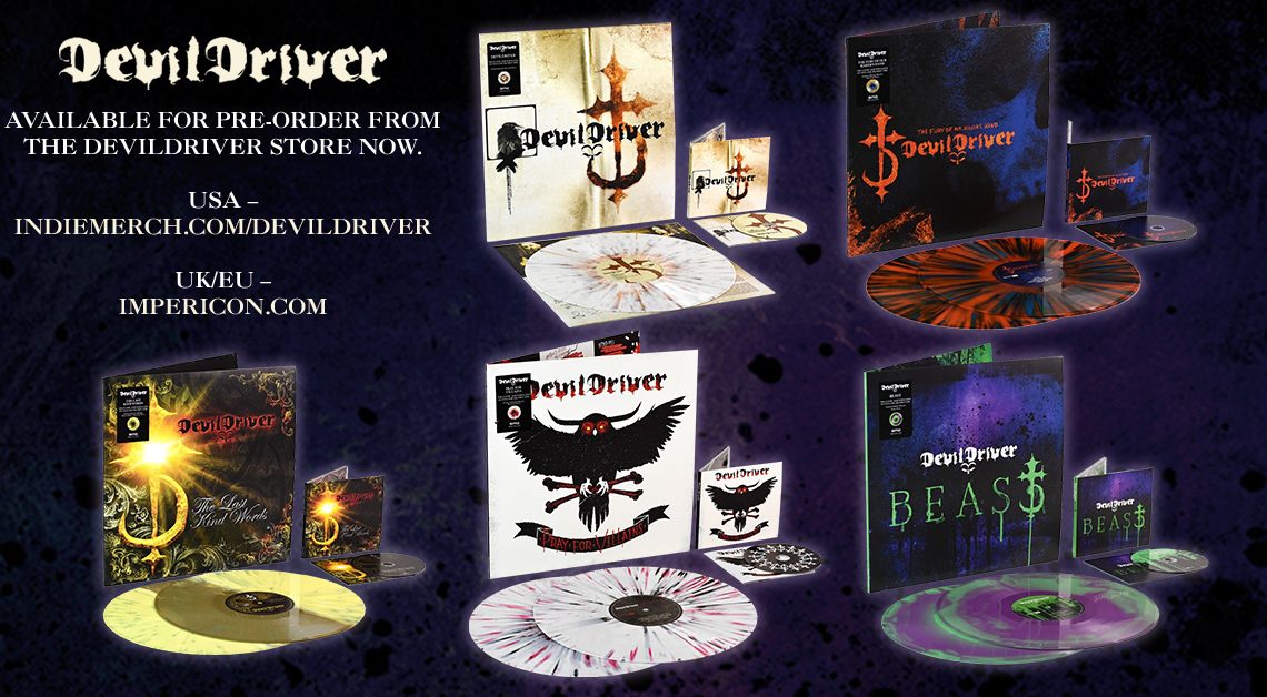 DEVILDRIVER announce revamped catalogue reissues & frontman Dez unboxes the coloured vinyl!