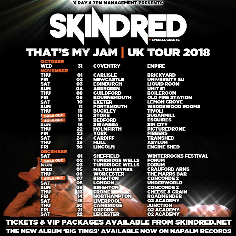 skindred tour dates uk