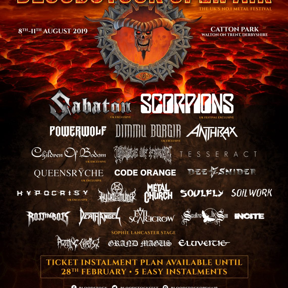 BLOODSTOCK announces 4 more bands to kick off 2019