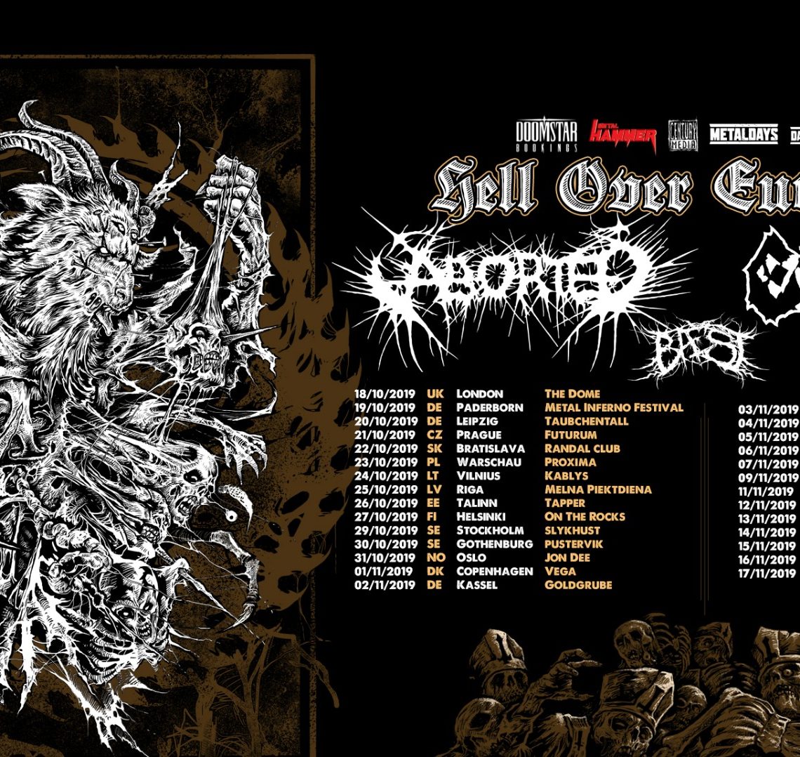 Century Media Records Artists ABORTED, ENTOMBED A.D. and BAEST Team Up For “Hell Over Europe III” Tour