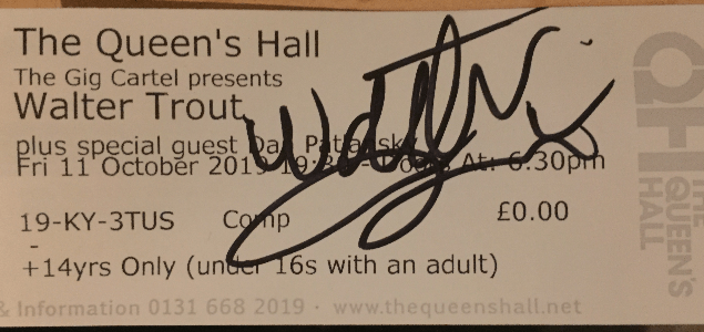 Walter Trout – Queens Hall, Edinburgh, 11th October 2019