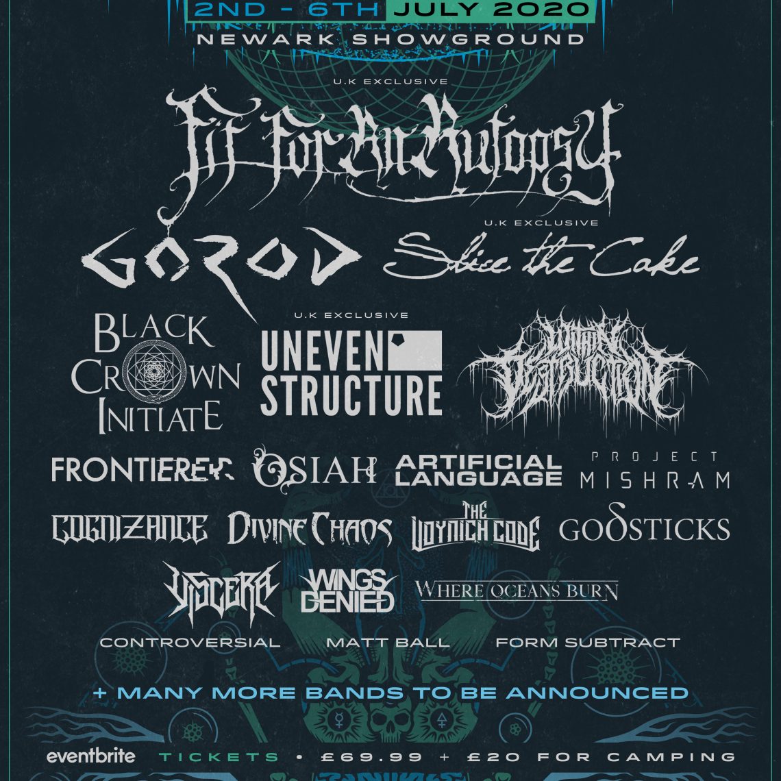 UK TECH-FEST announces Fit For An Autopsy, Gorod, Slice The Cake and 17 more for 2020  2nd-6th July 2019 at the Newark Showground