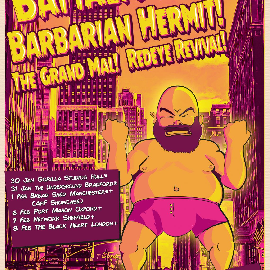 APF Records – Barbarian Hermit, Battalions and Red Eye Revival – Gorilla Studios, Hull.