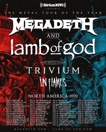 Megadeth and Lamb Of God Announce Massive 2020 Co-Headline Tour Across North America Presented by SiriusXM