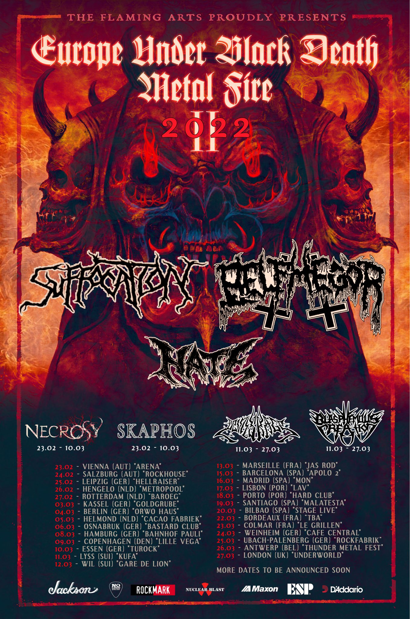 SUFFOCATION & BELPHEGOR ANNOUNCE NEW DATE FOR LONDON SHOW 'EUROPE UNDER