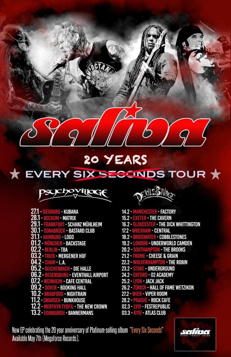 SALIVA EVERY 20 YEARS TOUR WITH SUPPORT FROM PSYCHO VILLAGE