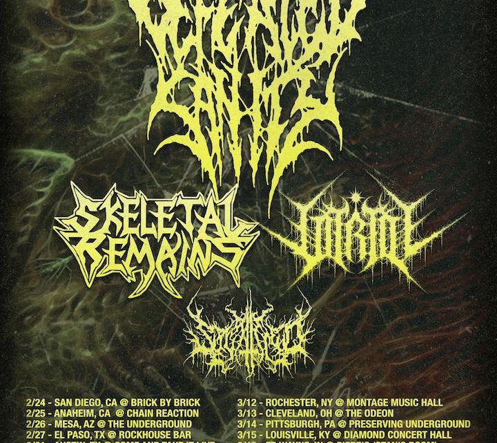SKELETAL REMAINS AND VITRIOL JOIN DEFEATED SANITY FOR THE SANGUINARY IMPETUS U.S. TOUR 2022