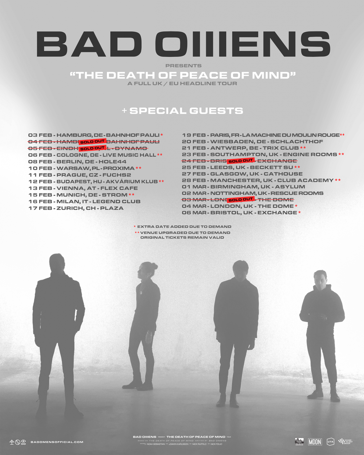 BAD OMENS Announce Multiple Upgrades And Additional Dates To UK Tour