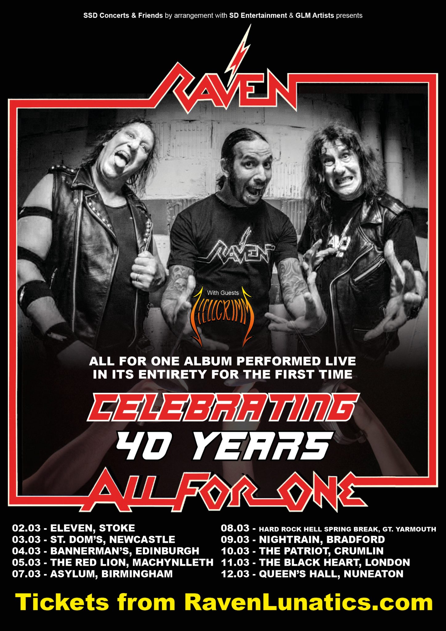 RAVEN ANNOUNCE 40TH "ALL FOR ONE" ALBUM ANNIVERSARY TOUR All About