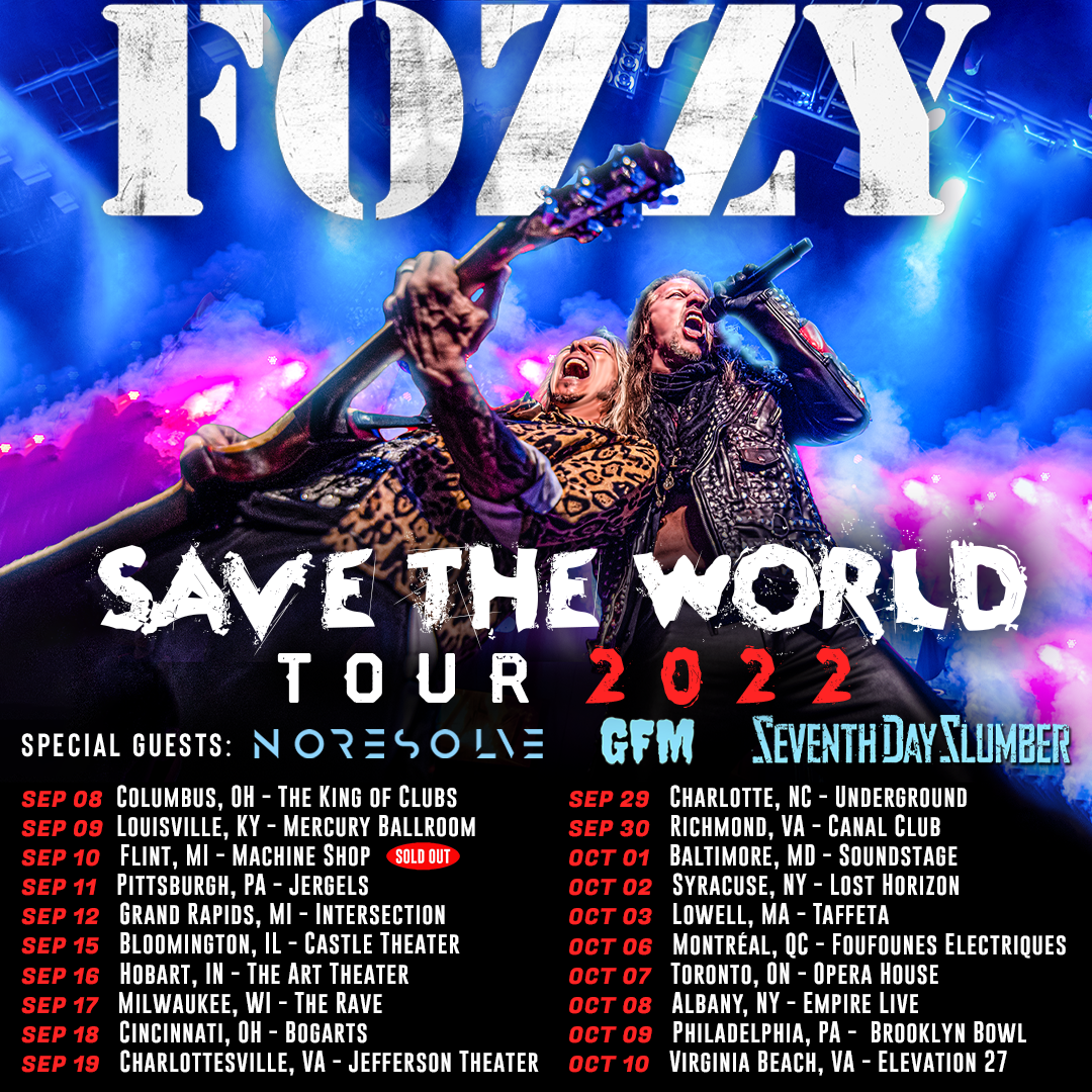 fozzy tour setlist