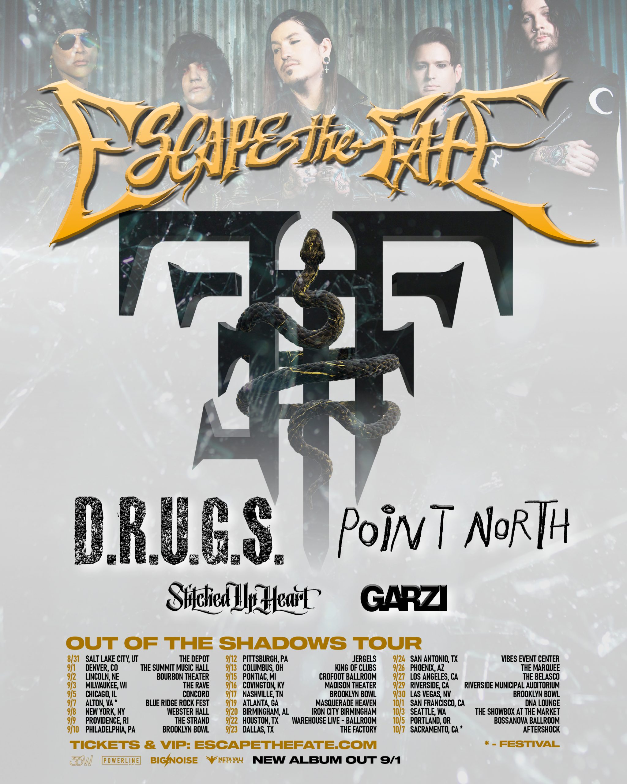 ESCAPE THE FATE ANNOUNCES OUT OF THE SHADOWS TOUR All About The Rock