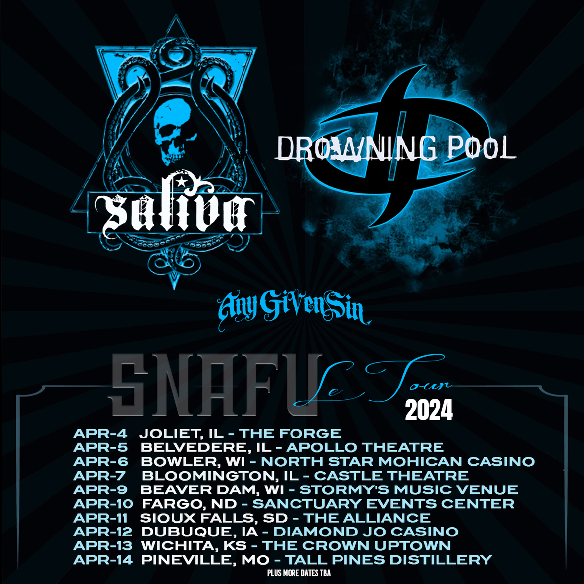 Drowning Pool Announces SNAFU Le Tour 2024 with Saliva - All About The Rock